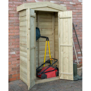 3'7 x 1'8 Forest Overlap Tall Apex Wooden Garden Storage Tool Store - Outdoor Patio Storage (1.1m x 0.5m)
