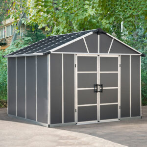 11' x 9' Palram Canopia Yukon Premium Dark Grey Skylight Plastic Shed (3.32m x 2.71m)