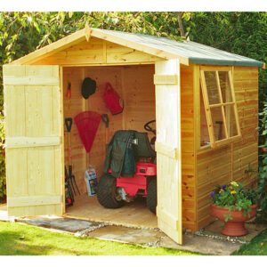 6'9 x 6'6 Shire Alderney Double Door Apex Wooden Garden Shed (2.05m x 1.98m)