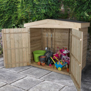 6'5 x 3' Forest Overlap Large Double Door Apex Wooden Garden Storage - Bike / Mower Outdoor Store (1.9m x 0.8m)