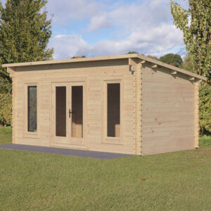 Forest Elmley 5m x 3m Log Cabin Garden Office (45mm)