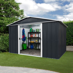 10' x 13' Yardmaster Castleton Anthracite Metal Shed (3m x 3.9m)