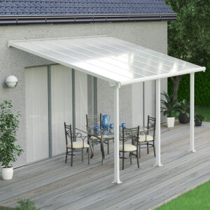 10'x14' (3x4.25m) Palram Olympia White Patio Cover With Clear Panels