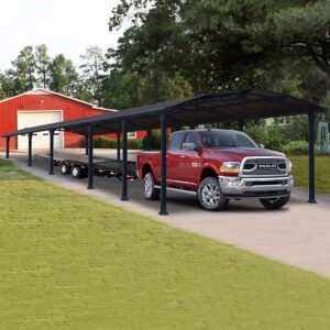 12' x 42' Palram Arcadia 12700 Grey Metal Carport (3.59m x 12.86m)