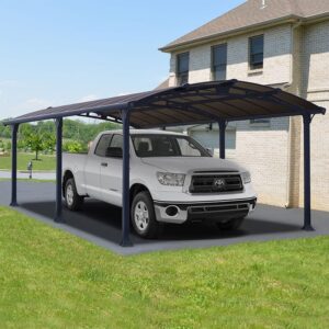 12' x 21' Palram Arcadia 6400 Grey Metal Carport (3.59m x 6.44m)