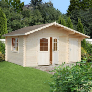 Palmako Emma 4.7m x 3.5m Log Cabin Summer House with Shed (34mm)