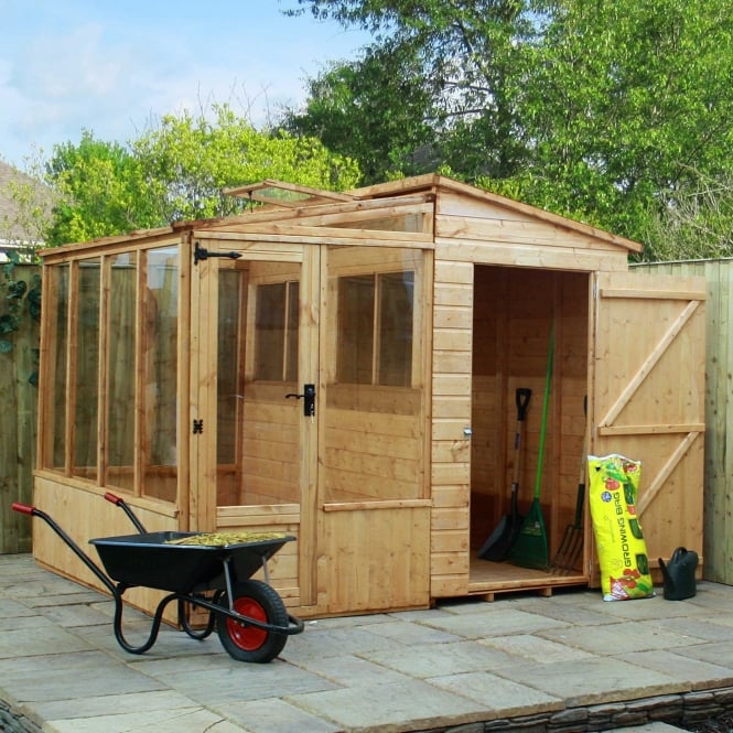 8 x 8 Shiplap Combi Greenhouse and Shed