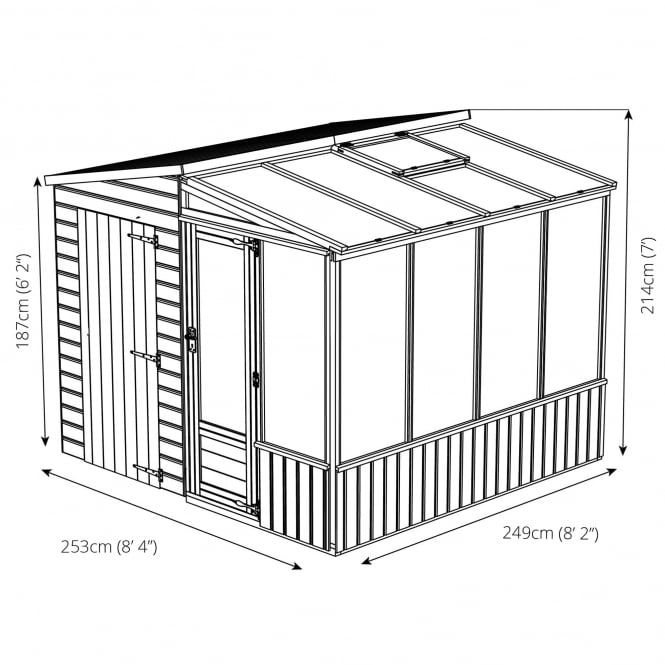8 x 8 Shiplap Combi Greenhouse and Shed - Image 3