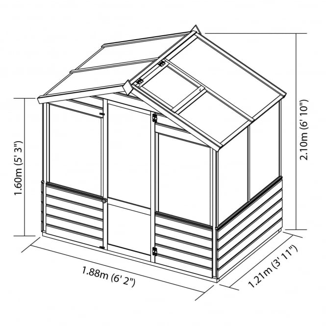 4 x 6 Apex Value Greenhouse - Image 3