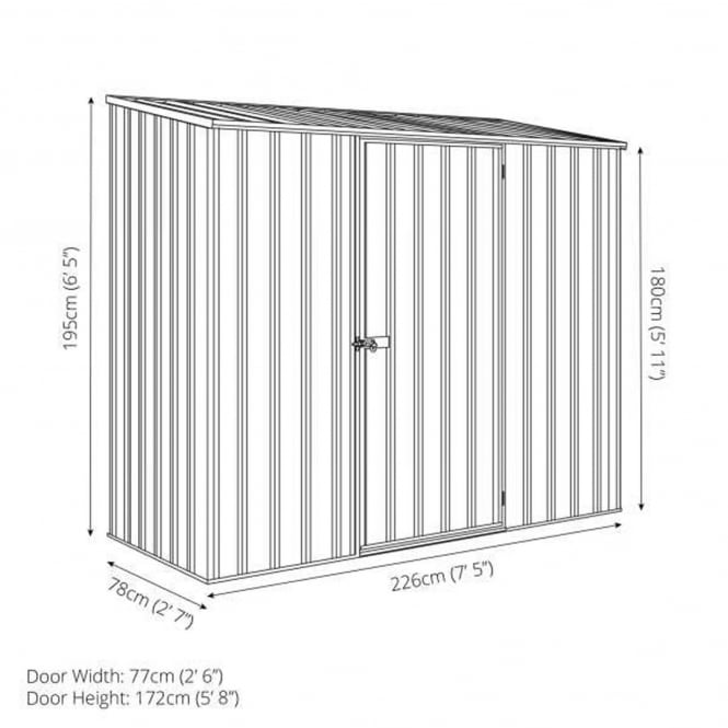 ABSCO 7 x 3 Space Saver Metal Shed in Pale Eucalyptus - Image 3