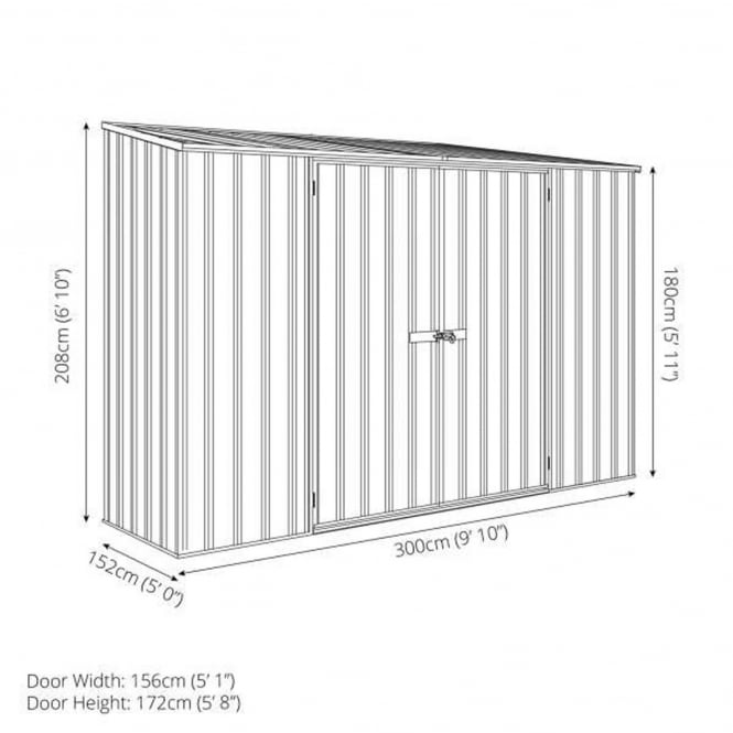 ABSCO 10 x 5 Space Saver Metal Shed in Pale Eucalyptus - Image 3