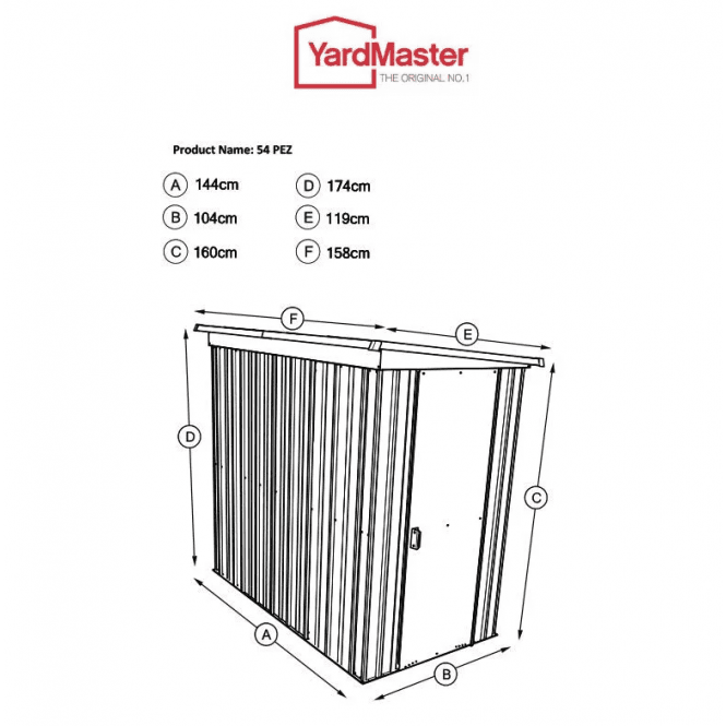 Store All Pent Metal Shed with Floor Support Kit 5 x 4 - Image 2