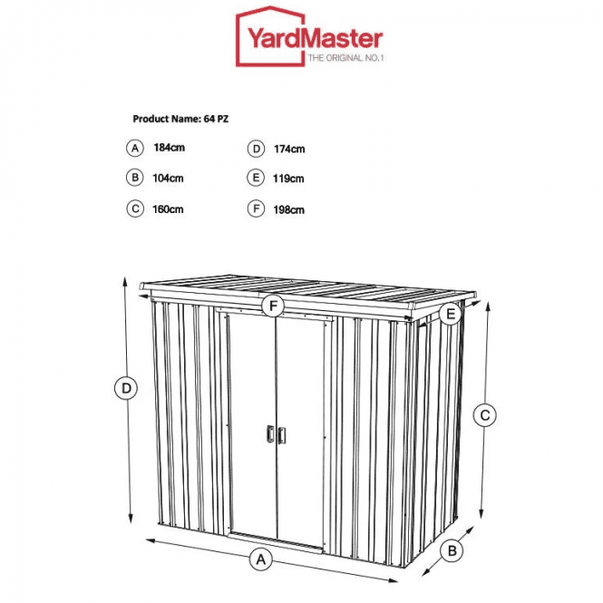 Store All Pent Metal Shed 6 x 4 - Image 2