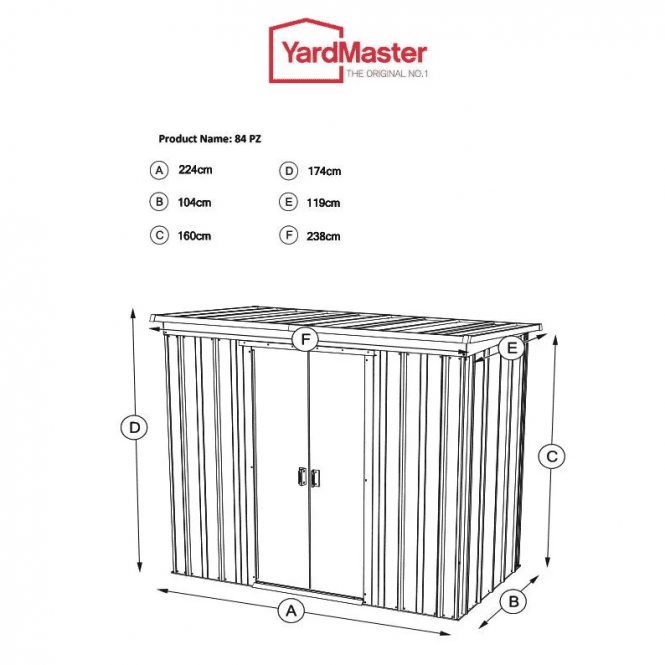 Store All Pent Metal Shed 8 x 4 - Image 2