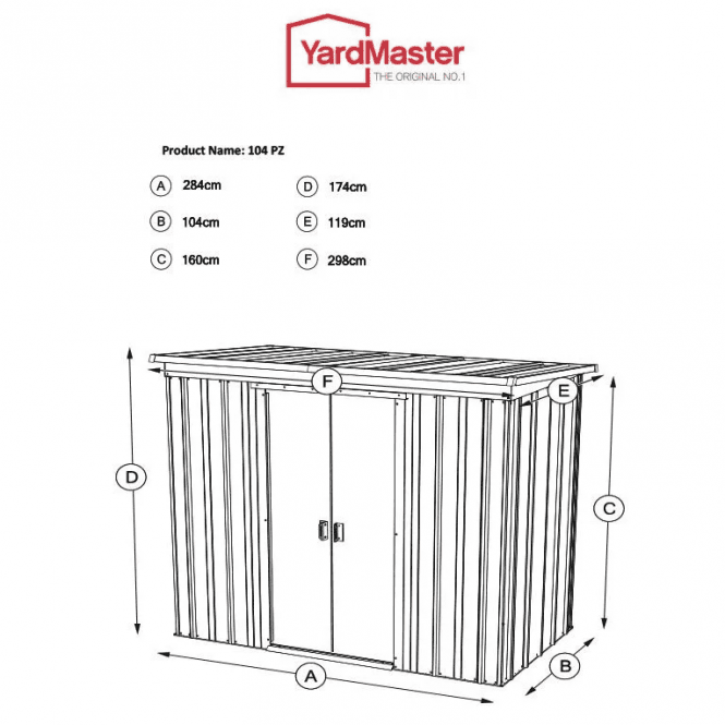 Store All Pent Metal Shed 10 x 4 - Image 2