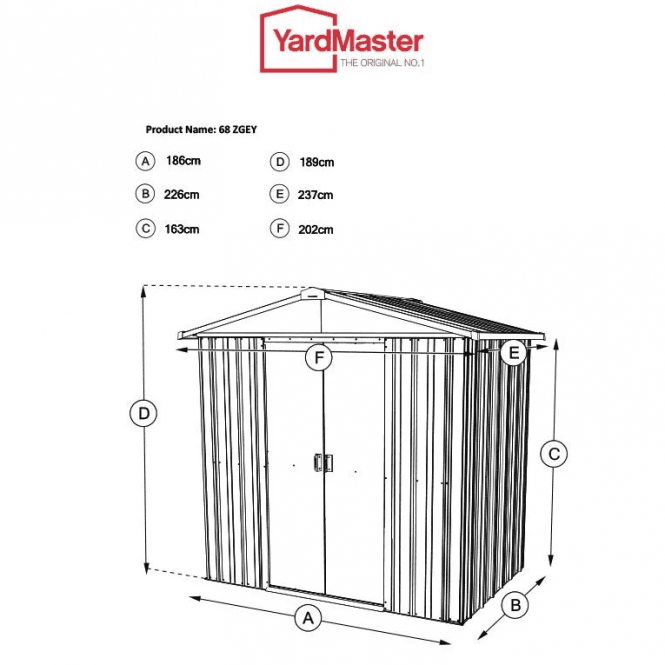 Store All Apex Metal Shed with Floor Support Kit 6 x 8 - Image 2