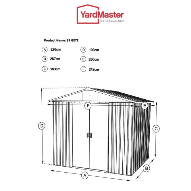 Emerald Deluxe Metal Shed with Floor Support Kit 8 x 9 - Image 2