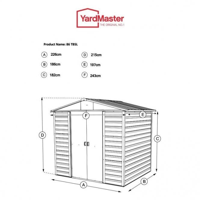 Shiplap Metal Shed with Floor Support Kit 8 x 6 - Image 2