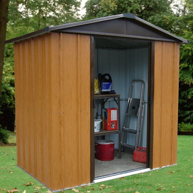 Woodview Premium Shiplap Metal Shed 6 x 5 with Floor Support Kit