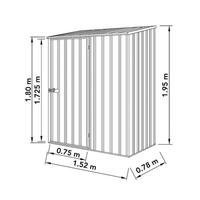 ABSCO 5 x 3 Space Saver Metal Shed in Zinc Colour - Image 2