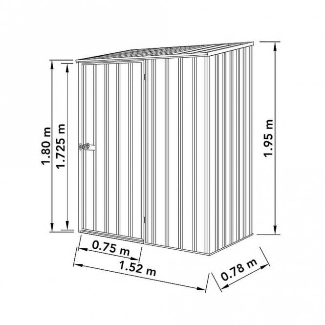 ABSCO 5 x 3 Space Saver Metal Shed in Eucalyptus Colour - Image 2