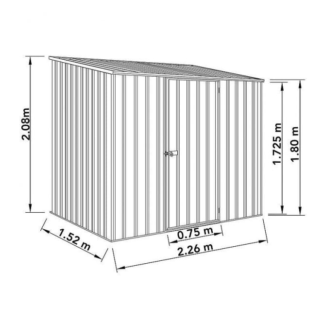 ABSCO 7 x 5 Space Saver Metal Shed in Eucalyptus Colour - Image 2