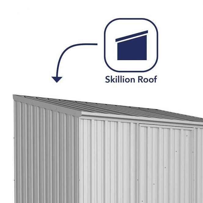 ABSCO 7 x 5 Space Saver Metal Shed – in Zinc Colour - Image 2