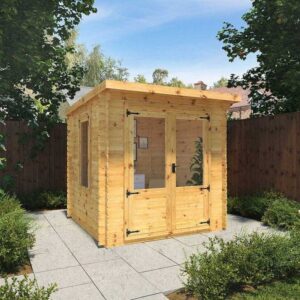 Mercia 2.4m x 2.4m Pent Log Cabin - 19mm