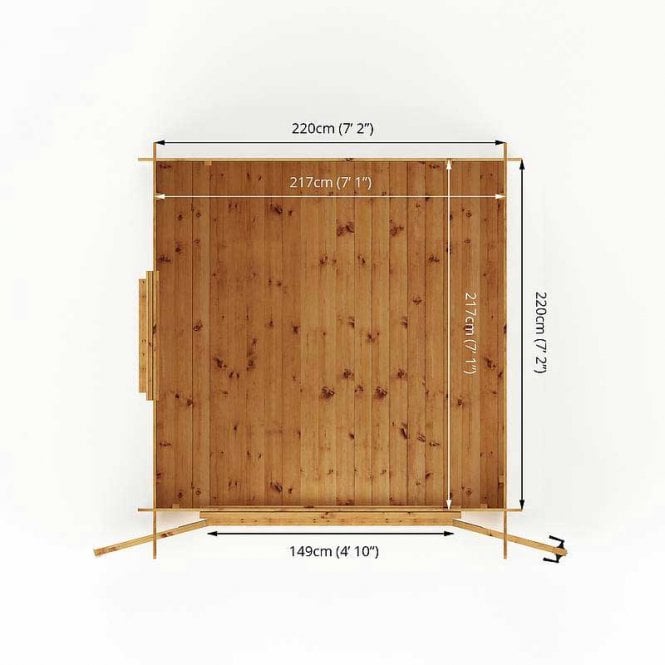 Mercia 2.4m x 2.4m Pent Log Cabin - 19mm - Image 2