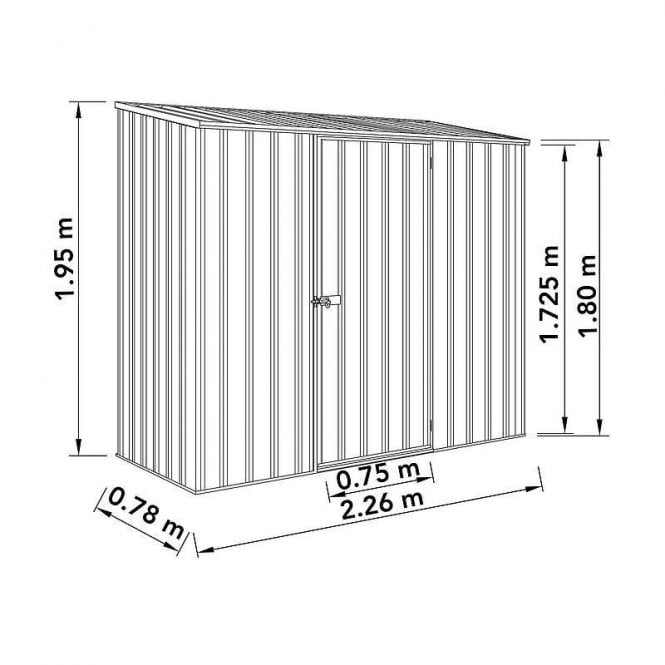 ABSCO 7 x 3 Space Saver Metal Shed in Grey - Image 2