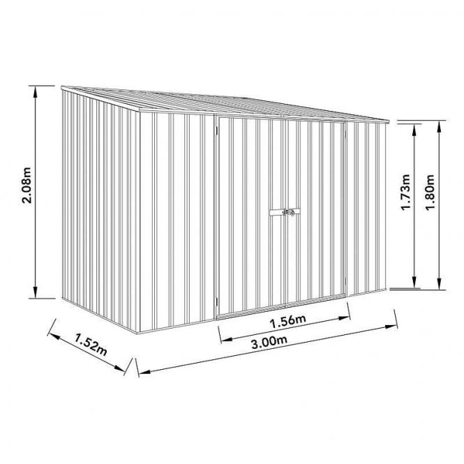 ABSCO 10 x 5 Space Saver Metal Shed in Grey - Image 2