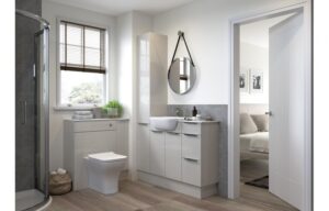 BTL Alba Base End Panel 900 x 330mm Light Grey Gloss