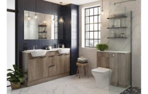 BTL Alba Base End Panel 900 x 330mm Grey Nebraska Oak