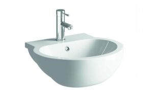 BTL Mimosa 1TH Semi Recessed Basin 500 x 540 x 185mm White