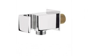 BTL Square Handset Wall Bracket with Wall Outlet Stainless Steel