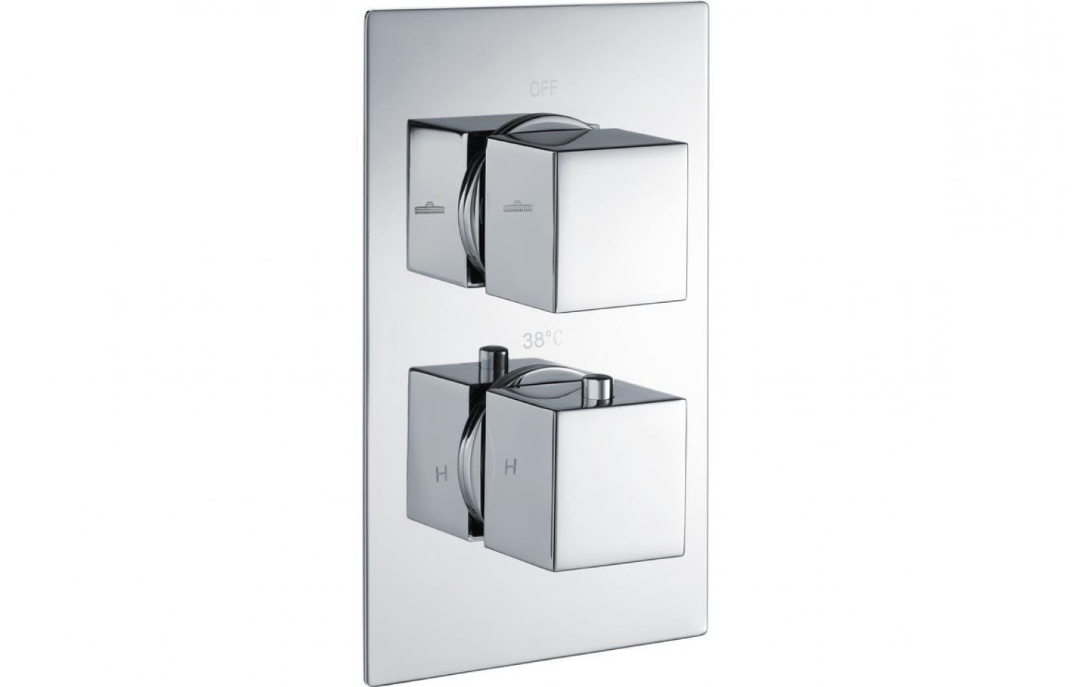 BTL Kuba Thermostatic Twin Shower Valve (Two Outlets) Chrome