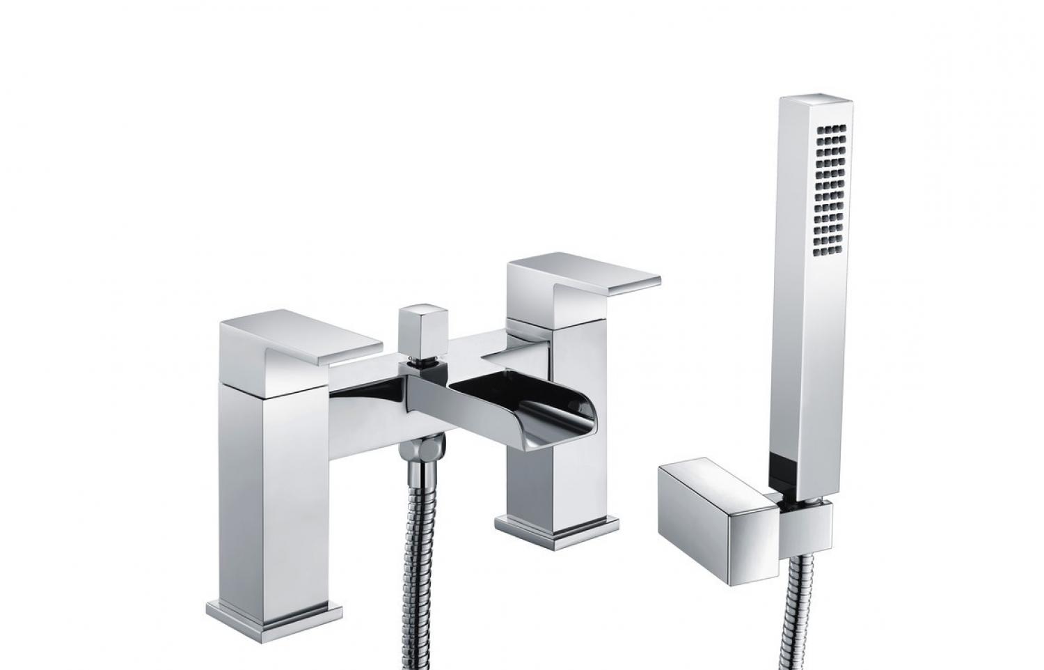 BTL Ricco Deck Mounted Bath/Shower Mixer Taps (High Pressure) Chrome