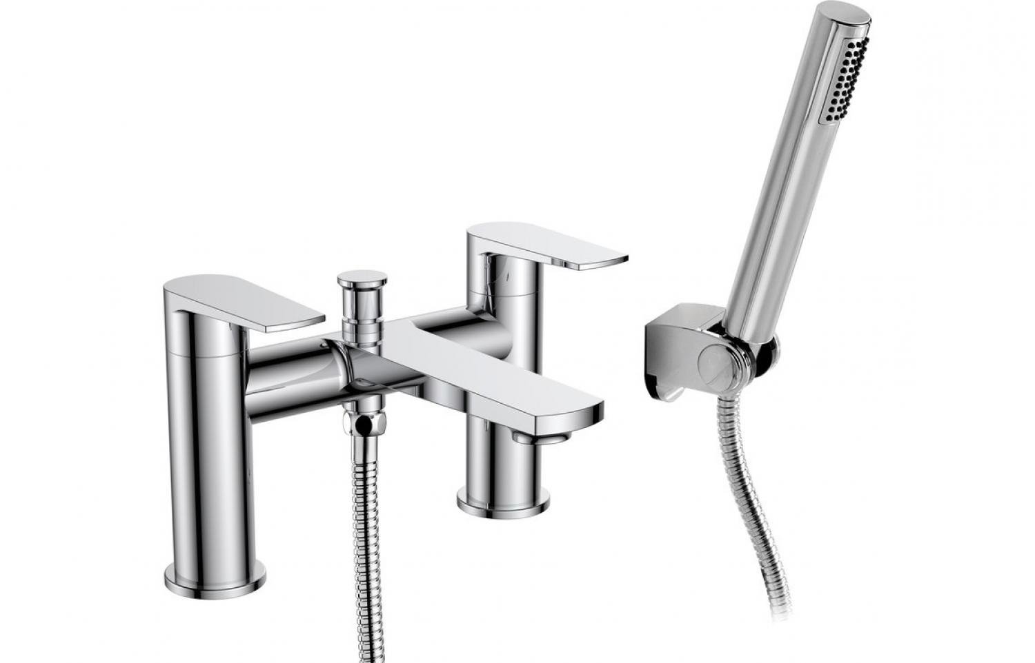 BTL Pendio Deck Mounted Bath/Shower Mixer Taps (High Pressure) Chrome