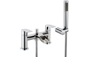 BTL Flusso Deck Mounted Bath/Shower Mixer Taps (High Pressure) Chrome