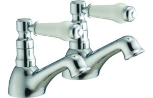 BTL Levato Deck Mounted Bath Pillar Taps (Low Pressure) Chrome
