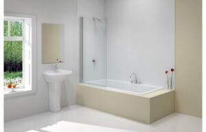 Merlyn Vivid Curved Bath Screen 800mm x 1500mm Clear/Polished Chrome