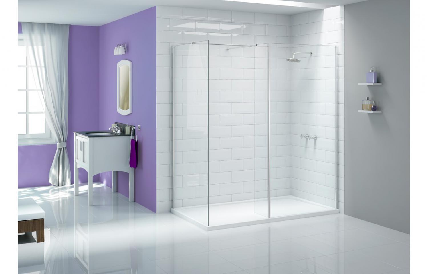 Merlyn Vivid Wet Room Fixed Panel 300mm Clear/Polished Silver