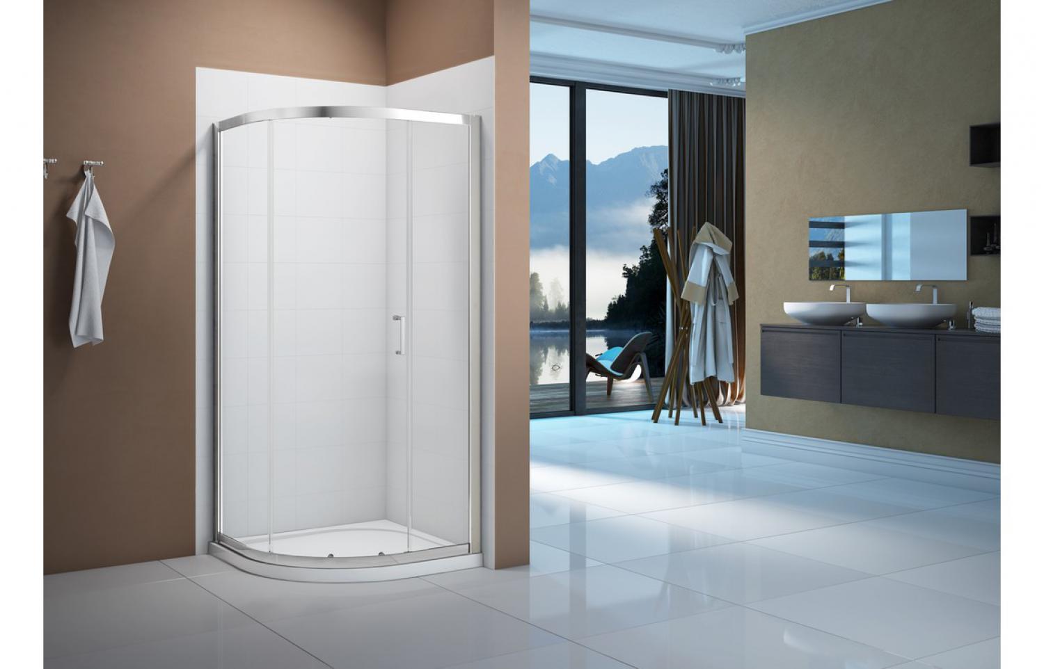 Merlyn Vivid Boost 1 Door Quadrant 1000 x 1000 x 1900mm Clear/Polished Chrome