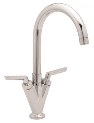 Deva Lever Twin Lever Mono Sink Mixer Tap Chrome