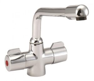 Deva Puffin Twin Handle Mono Sink Mixer Tap Chrome
