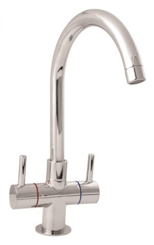 Deva Metropolis Twin Handle Mono Sink Mixer Tap Chrome