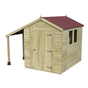 8' x 6' Forest Premium Tongue & Groove Pressure Treated Apex Shed with Logstore (2.46m x 1.98m)