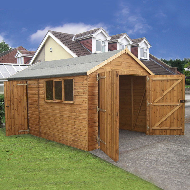 18' x 10' Traditional Deluxe Wooden Garage / Workshop Shed (5.5m x 3.05m)