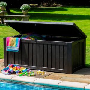 5'1 x 2'4 Keter Rockwood Plastic Garden Storage Box â Brown (1.55m x 0.72m)