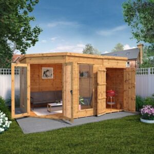 Mercia 12 x 8 Corner Summerhouse With Side Shed